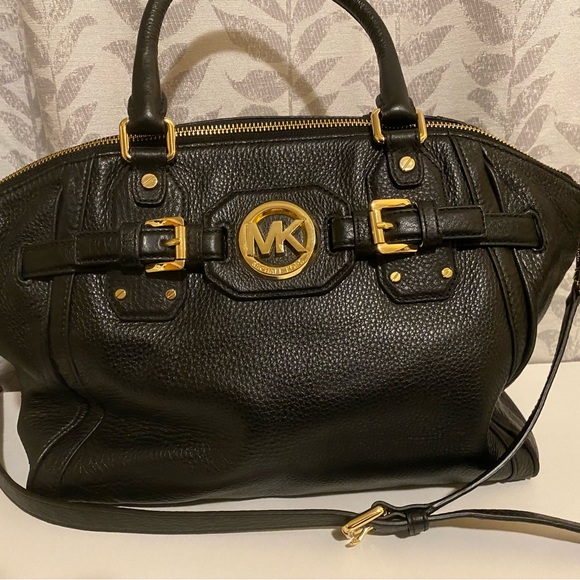 Michael Kors Black Pebble Leather Satchel - Picture 6 of 8